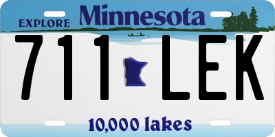 MN license plate 711LEK