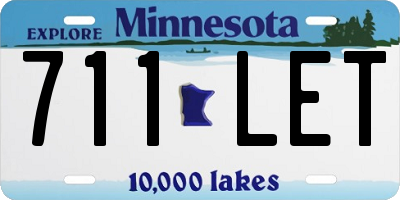 MN license plate 711LET