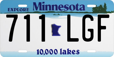 MN license plate 711LGF