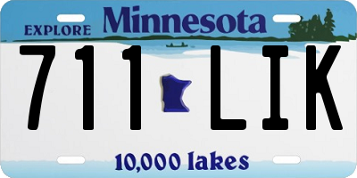 MN license plate 711LIK