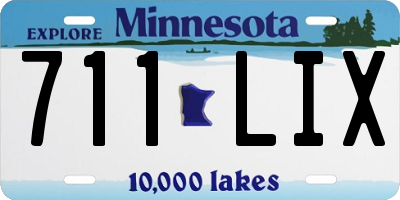 MN license plate 711LIX