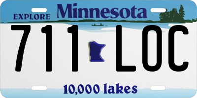 MN license plate 711LOC