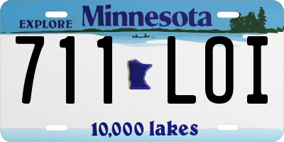 MN license plate 711LOI