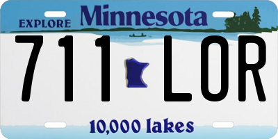 MN license plate 711LOR