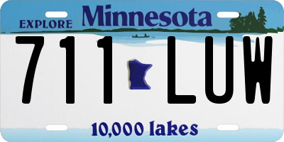 MN license plate 711LUW
