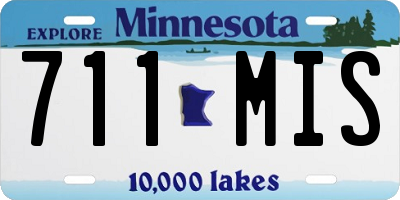 MN license plate 711MIS