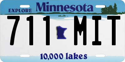 MN license plate 711MIT