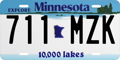 MN license plate 711MZK