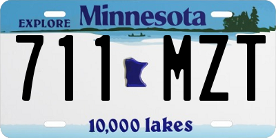MN license plate 711MZT