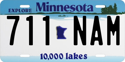 MN license plate 711NAM
