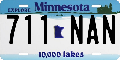 MN license plate 711NAN