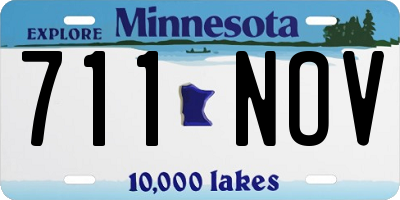 MN license plate 711NOV