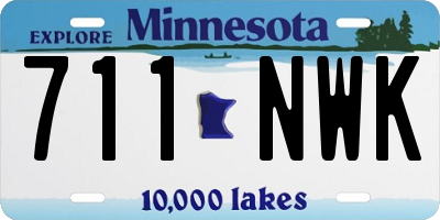 MN license plate 711NWK