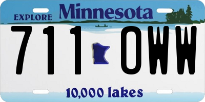 MN license plate 711OWW