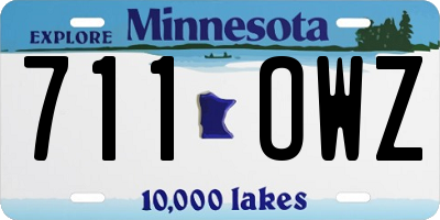 MN license plate 711OWZ