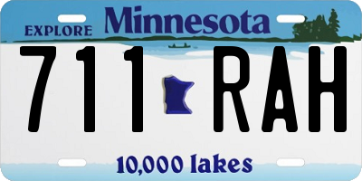 MN license plate 711RAH