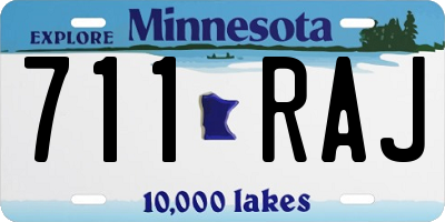 MN license plate 711RAJ