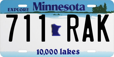 MN license plate 711RAK