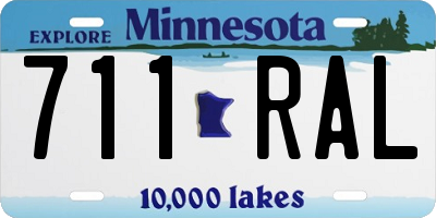 MN license plate 711RAL