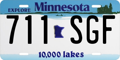 MN license plate 711SGF