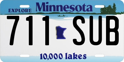 MN license plate 711SUB