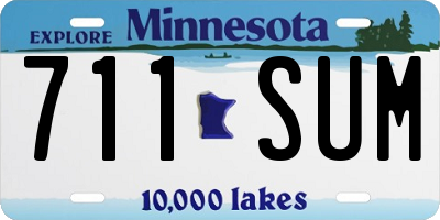 MN license plate 711SUM