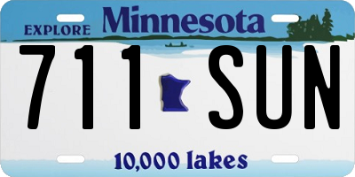 MN license plate 711SUN
