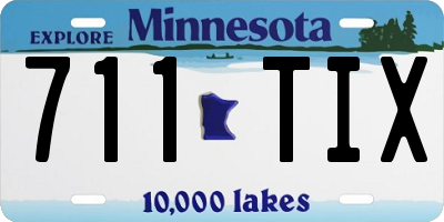 MN license plate 711TIX