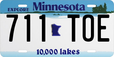 MN license plate 711TOE