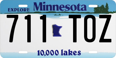 MN license plate 711TOZ