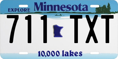 MN license plate 711TXT