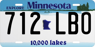 MN license plate 712LBO