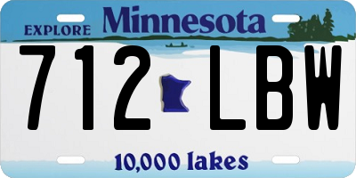 MN license plate 712LBW