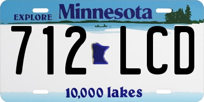 MN license plate 712LCD