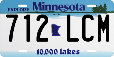MN license plate 712LCM