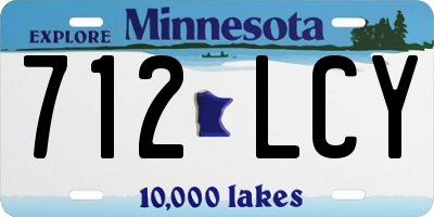 MN license plate 712LCY