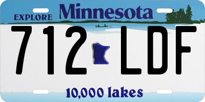 MN license plate 712LDF