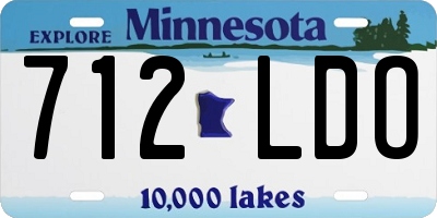 MN license plate 712LDO