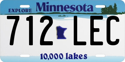 MN license plate 712LEC
