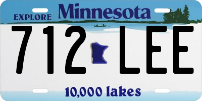MN license plate 712LEE