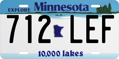 MN license plate 712LEF