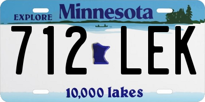 MN license plate 712LEK