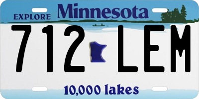 MN license plate 712LEM