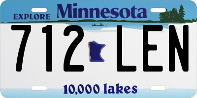 MN license plate 712LEN