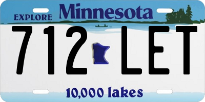 MN license plate 712LET