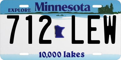 MN license plate 712LEW