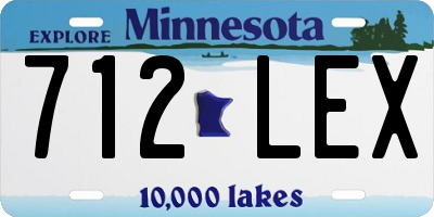 MN license plate 712LEX