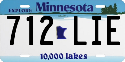 MN license plate 712LIE