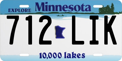 MN license plate 712LIK