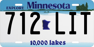 MN license plate 712LIT